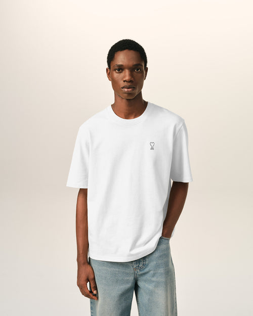 Camiseta blanca de algodón con estampado "Place des Victoires" - Hombre - 2 - AMI Paris - Ami Paris
